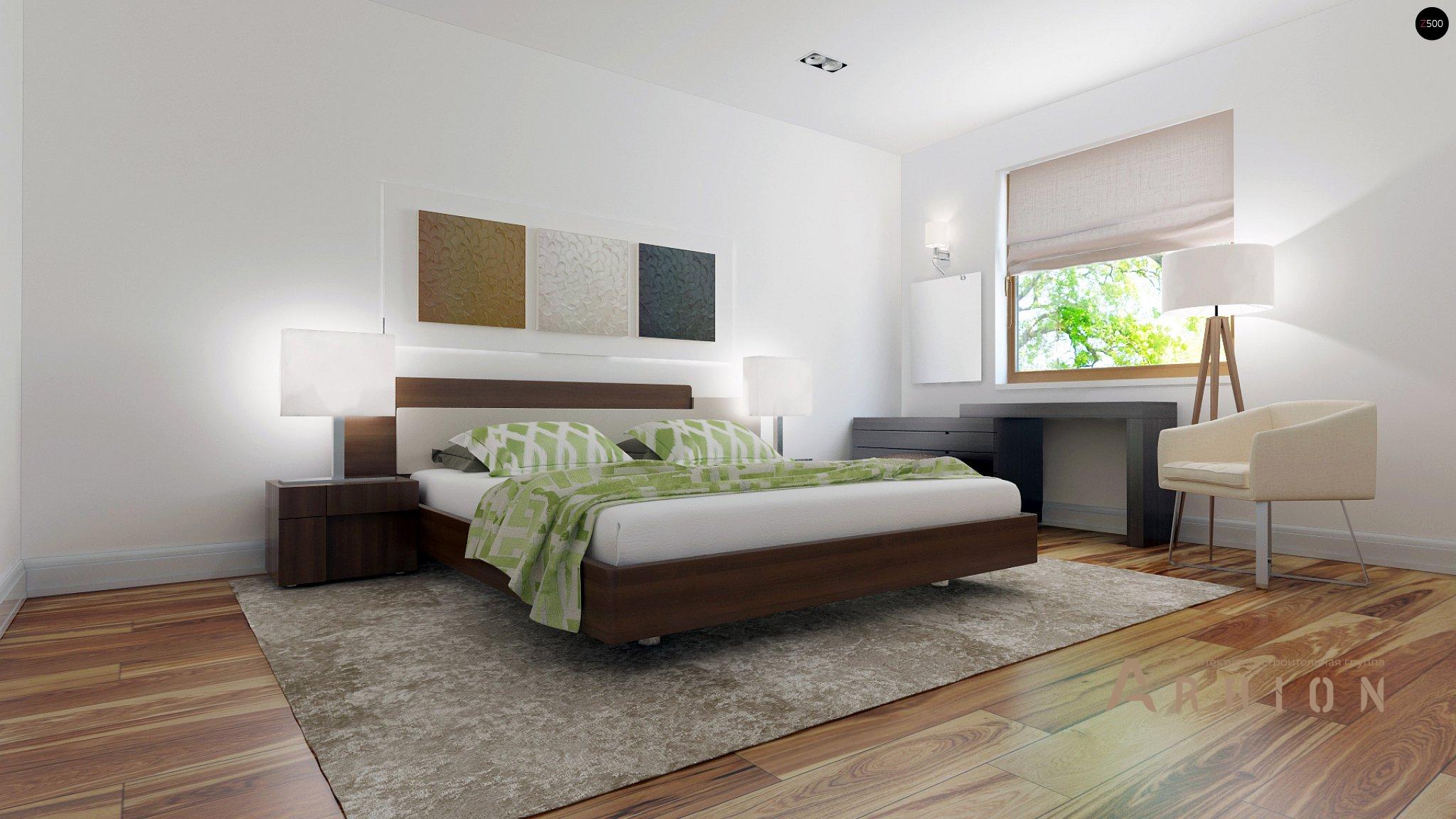 9. Проект одноэтажного дома в европейском стиле с двускатной кровлей, Z91 GP, площадью - 149 кв c терассой, гаражом